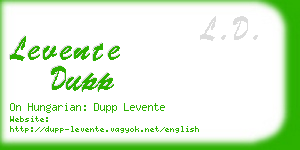 levente dupp business card